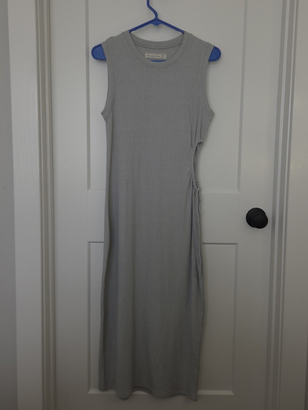Abercrombie & Fitch Light Blue / Grey Sleeveless Ribbed Maxi Dress. Size M. #SW